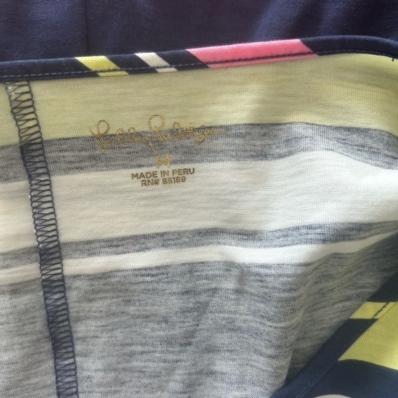 Lilly Pulitzer Marlowe Dress Blue Pink Sun Stripe Size M - Picture 7 of 11